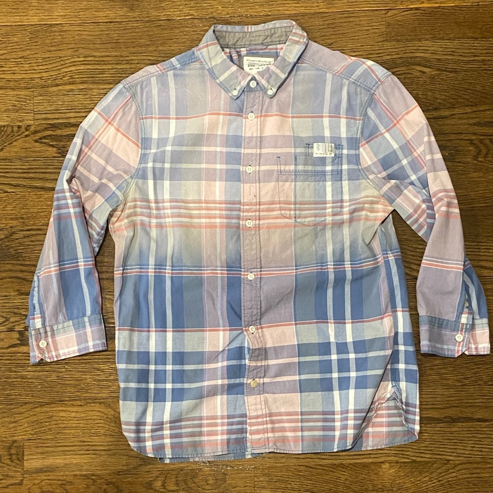 Vintage Men’s AllSaint Shirt Size Large Plaid Madras Style Button Down
